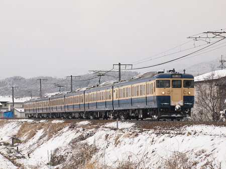 115系スカ色 信越線スイッチバック号 信越本線三才~豊野
