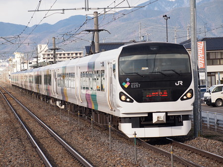 E257系特急あずさ 篠ノ井線平田駅