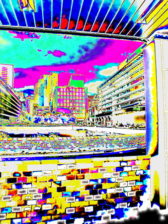 新宿西口バス停にて-01a
