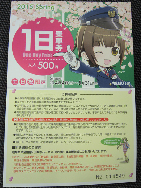 岐阜バス 1日乗車券