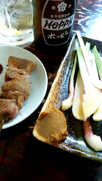 Photos: 今日は松戸かがやすから。 谷中しょうがとレバ塩