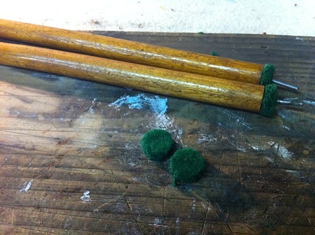 突き上げ棒クロス交換作業
