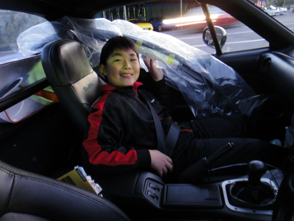 Bリップを車内に載せて帰路に付く