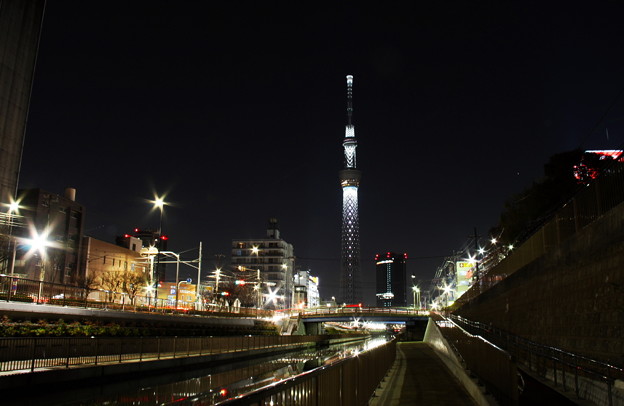 Photos: 境橋の見える東京スカイツリー夜景